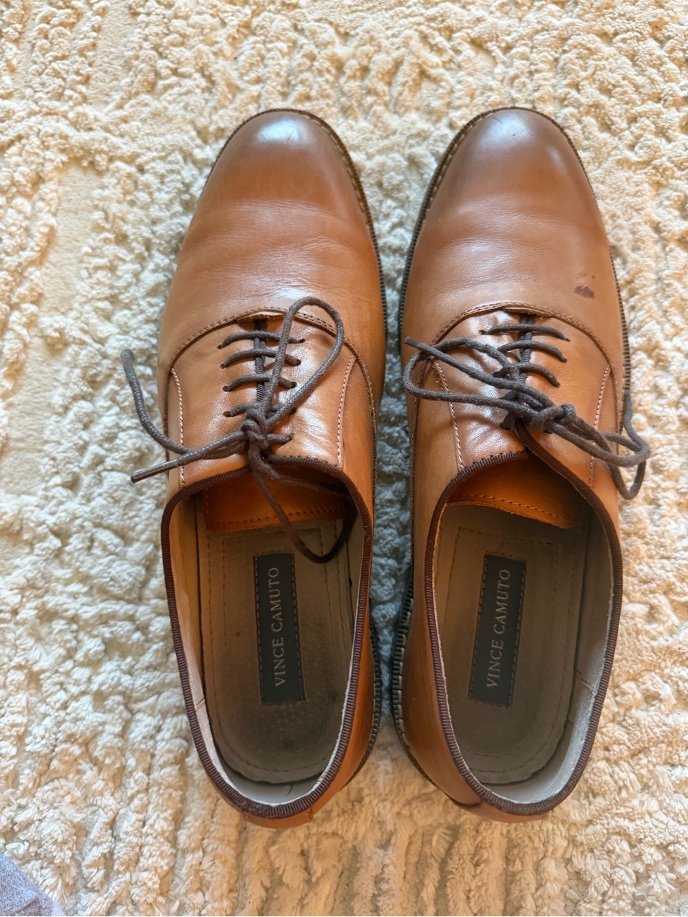 Vince Camuto Brown Leather Lace-Up Oxford Shoes - Men's - Picture 9 of 9